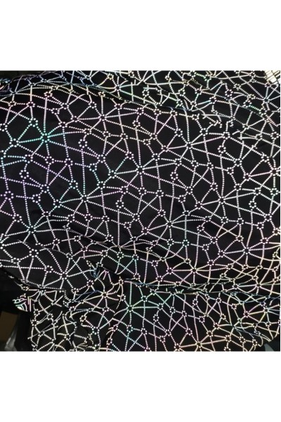 DG-CW Holographic Reflective Printed Fabric; English Letter Print; Holographic Reflective Fabric; Printed Reflective Fabric; Size: Width 1.37m; Thickness: 0.5mm; Base Fabric: 100% Polyester / Polyester-Cotton / Polyester-Spandex; Reflectivity: 330-450 cd/ detail view-3